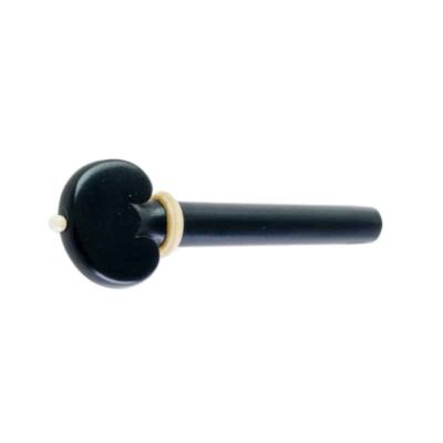 Clavija para viola de ébano modelo corazón con pin y collar blanco