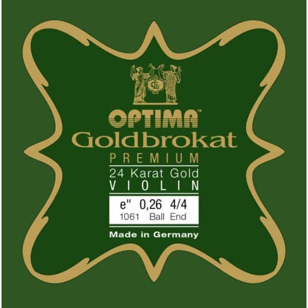 Cuerda violín Lenzner Goldbrokat Premium 24K Gold 1061 1ª Mi Bola 0.26 Medium 4/4