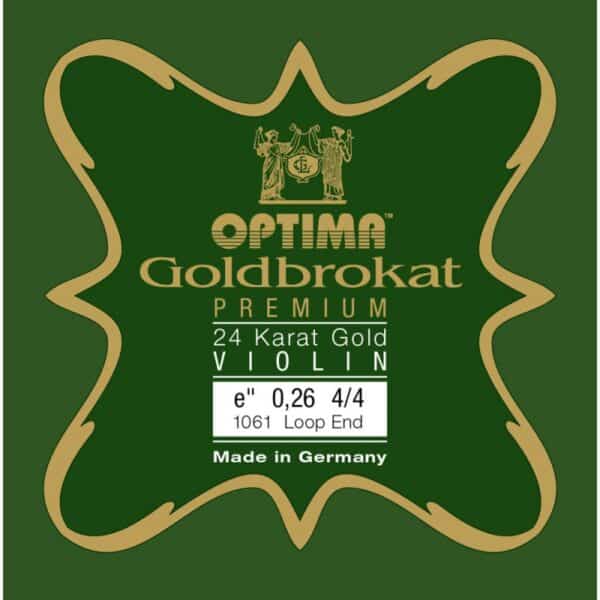 Cuerda violín Optima Goldbrokat Premium 24K Gold 1061 1ª Mi lazo 0.26 Medium 4/4