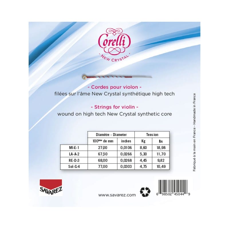 Set de cuerdas violin Corelli Crystal Bola Medium 1