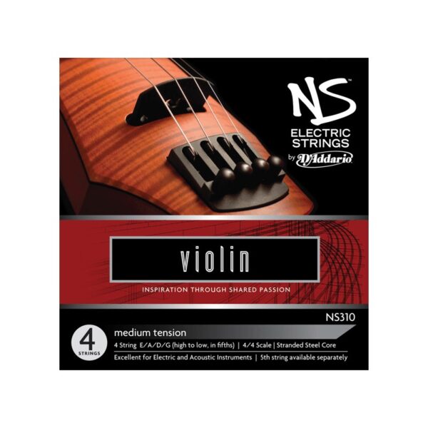Set de cuerdas violín eléctrico D'Addario NS310 Medium 4/4
