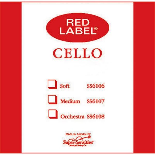 Cuerda cello Super-Sensitive Red Label 2ª Re Medium 3/4